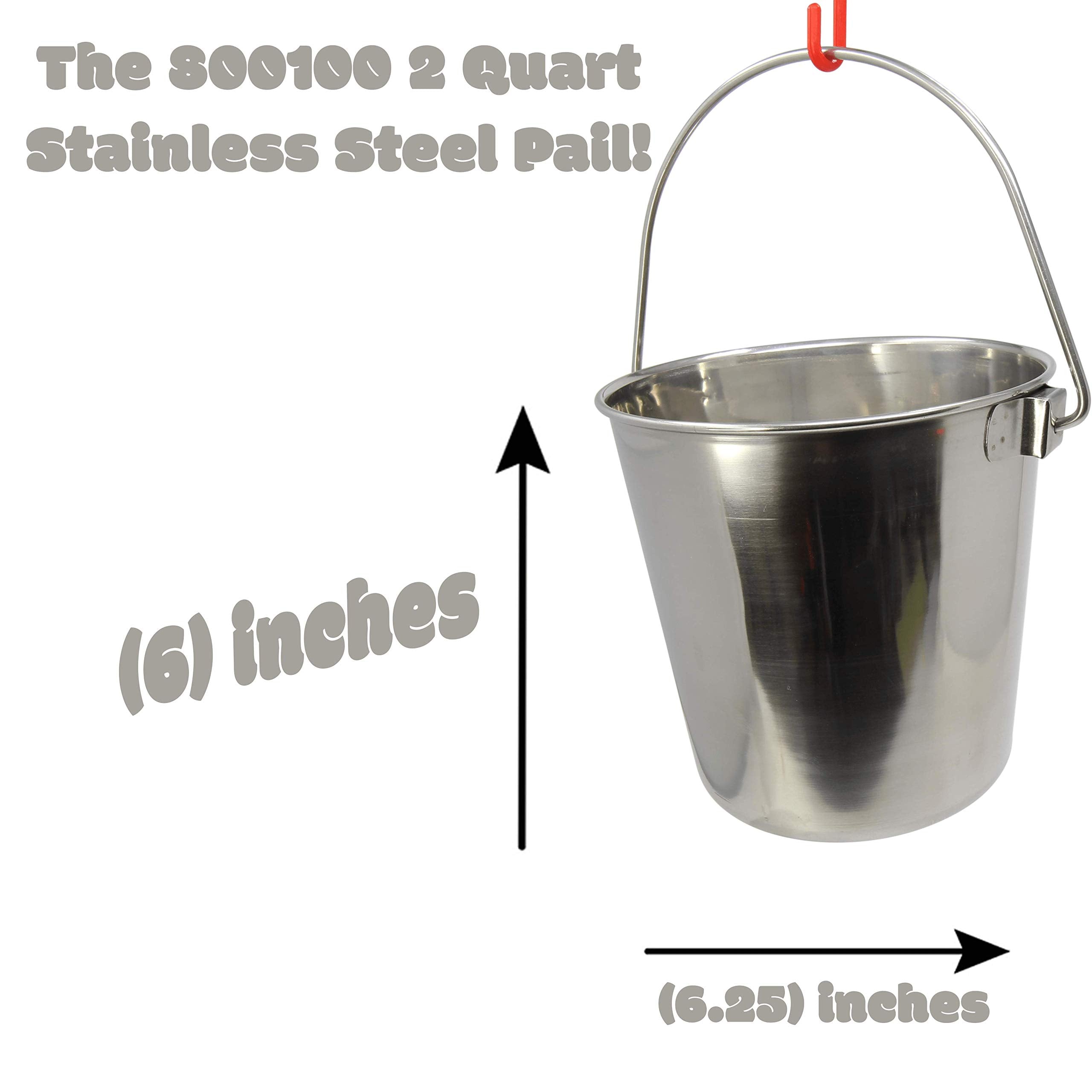 800100 2 Quart Stainless Steel Pail Bonka Bird Toys Durable Shiny Pets Food Water Liquid Treat Feed